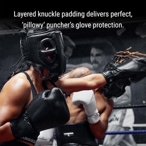 Gants de boxe en cuir noirs personnalisés avec logo imprimé, fermeture auto-agrippante, doigts entièrement couverts, équipement d'entraînement pour adultes, imperméables et anti-UV - Product Image 6