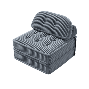 Chaise Longue Convertibile in Velluto a Coste con Design Trapuntato, Supporto Completo in Schiuma, Letto Pieghevole e Cuscino ad Arco Regolabile - Product Image 1