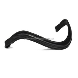 Diadema para caballo de cuero enrollado con forma de onda y acolchado, en cuero negro y color Havana, tamaños personalizados disponibles, se aceptan pedidos al por mayor. - Product Image 5