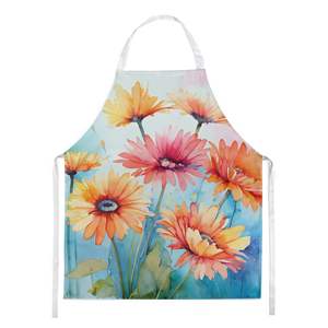 Gerbera margaritas acuarela grande Multicolor delantal de cocina Unisex adulto para cocinar hornear manualidades jardinería-servidor para hombres y mujeres - Product Image 1