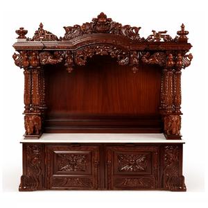 Fabuloso Mandir de Pie Tallado a Mano, Compre un Mandir de Madera Tallada de Diseño, Mandir de Madera de Teca con Tallado de Alta Calidad para la Sala de Pooja, EE. UU. - Product Image 1