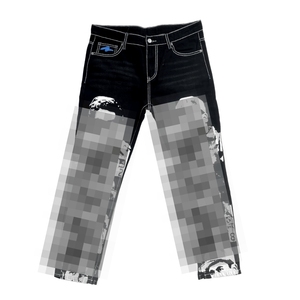 Nouvelle Tendance Légère Homme Industrie Lourde Broderie Strass Coupe Droite Mi-Longue à Paillettes Toile Imperméable Coupe-Vent - Product Image 2