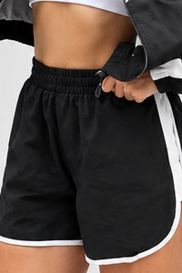 <b>Women</b>’s Color Block Windbreaker Tracksuit Set Zip Up Sports <b>Jacket</b> with Drawstring Shorts Casual Athletic 2 Piece <b>Womens</b> Outfit - Product Image 3