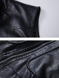 OEM High-Ranking Men's Leather Body <b>Warmer</b> - Slim Fit Urban Streetwear Hooded Vest for Global Wholesale - Product Image 6
