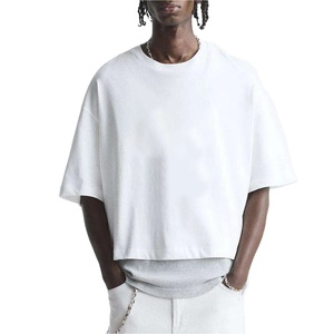 Camisetas Extra Grandes de Corte Cuadrado para Hombre, 100% Algodón, Ecológicas, de Secado Rápido, Transpirables, con Hombros Caídos, Estilo Hip Hop - Product Image 2