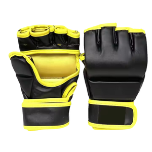 Gants de MMA en cuir jaune et noir avec lacets, anti-humidité, pour entraînement unisexe - Product Image 2