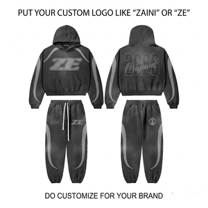ชุดกันลมฤดูหนาวสำหรับผู้ชาย ZAINI ZI-219 ผ้าถักโพลีเอสเตอร์/ไนลอน 300gsm คอปกแบบมีฮู้ด ระบายอากาศได้ดี พิมพ์ลายด้วยเทคนิค Heat-Transfer - Product Image 1