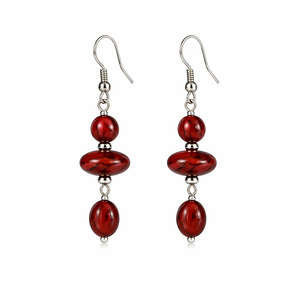 Buy Natural <b>Red</b> Jasper Oval Round Drop <b>Earrings</b> Handmade Silver Dangle <b>Earrings</b> For Sale By Indian Exporters - Product Image 1