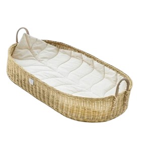 Cesta portátil de mimbre para cambiar pañales, cesta de mimbre natural para cambiar pañales de bebé, organizador de pañales, bandeja, artículo de mobiliario. - Product Image 4