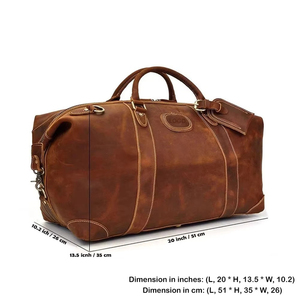 Men's Luxury Leather <b>Duffel</b> <b>Bag</b> with Polyester Lining Outdoor Travel Gym Sports Luggage Large Capacity Adjustable Shoulder Strap - Product Image 5