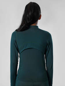 Chaqueta Sculpt Zip Ligera, Reversible, Sin Costuras, Ajuste Ceñido, Transpirable, Verde Bosque - Product Image 4