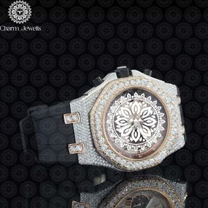 Montre de luxe Charm_Jewells en acier inoxydable, boîtier 40 mm, mouvement mécanique analogique, pour homme, style vintage, accents de diamants, 10 bars - Product Image 6