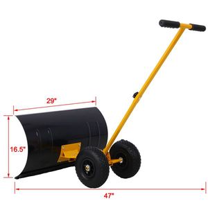 Pala da Neve Gialla con Lama da 29 Pollici e Ruote da 10 Pollici, Manico Regolabile con Angolo Regolabile e Impugnatura Imbottita - Product Image 5