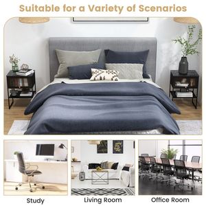 Comodino con anta a ribalta e ripiano portaoggetti - Product Image 4