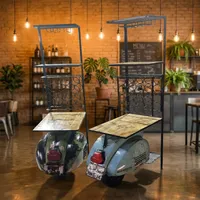 Comptoir de réception vintage en métal, style scooter, reproduction de mobilier industriel recyclé sur le thème automobile, pour café-bar et présentoir