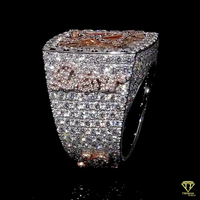 Anillo de Diamantes Moissanite con Inicial X, Estilo Hip Hop, Chapado en Oro, Joyería Brillante de Lujo, Anillo Personalizado con Letra para Hombre y Mujer