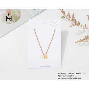 จี้รูปตัวอักษร G แบบ Kt Collar ขนาด 12x14 ซม. ชุบทองบนสแตนเลสสตีล สร้อยคอเรียบง่าย สไตล์มินิมอล สำหรับทุกเพศ เหมาะสำหรับใส่ทุกวัน เครื่องประดับคุณภาพดี - Product Image 1