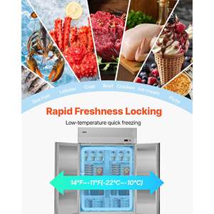 Congelatore Verticale Commerciale da 32,2 Pollici di Larghezza, 66,9 Piedi Cubi, Auto-Defrost, 12 Ripiani Regolabili, Luce LED, 4 Ruote, -11 a 14 Gradi Fahrenheit - Product Image 2