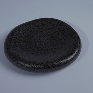 <b>Black</b> Speckled Round Ceramic Porcelain Eco-Friendly Durable Japanese Style Dishwasher Safe Serving Dish for Restaurant Party - Product Image 4