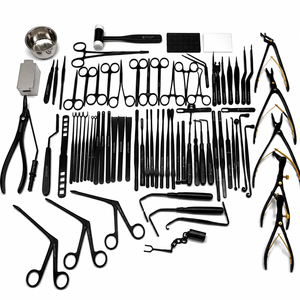 82 Pcs Black Coated Rhinoplasty Instrument Set German Stainless Steel ENT <b>Plastic</b> Surgery Reusable Autoclavable CE ISO Certified - Product Image 1
