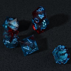 Blue Liquid Core <b>Dice</b> <b>Set</b>, Resin Sharp Edge D&D <b>Dice</b> <b>Set</b>, Dungeons and Dragons Polyhedral RPG <b>Dice</b> <b>Set</b> - Product Image 5
