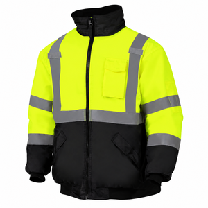 Chaqueta de Trabajo de Construcción con Logotipo Personalizado, Franjas Reflectantes de Alta Visibilidad, Forro Polar, Capucha Desmontable, Ropa de Trabajo de Seguridad para Invierno - Product Image 2