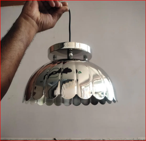 Handmade <b>Polished</b> <b>Chrome</b> Finish Brass Flower Ceiling Light - Vintage Flush Mount Fixture - Product Image 4