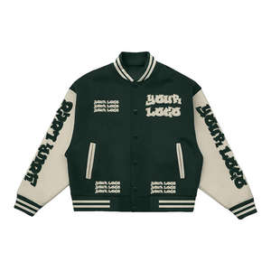 Chaqueta Varsity Personalizada con Logotipo para Hombre, Chaqueta Letterman de Mezcla de Algodón de Alta Calidad para Equipos Deportivos y Moda Universitaria - Product Image 1