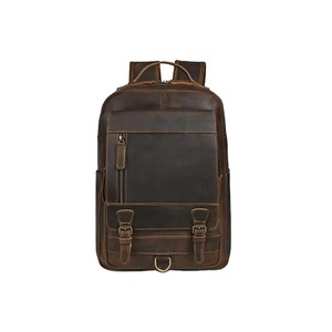Distressed Genuine Leather Laptop <b>Backpack</b> <b>Waterproof</b> Anti-Theft Travel Rucksack Rugged Leather Bag LBP-0411 - Product Image 1