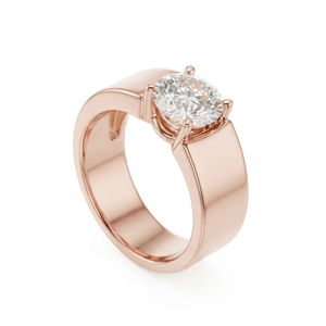 Bague en diamant de laboratoire 1 carat, or rose 14 carats, taille brillant rond, certifiée IGI, unisexe, pour fiançailles, mariage, usage quotidien - Product Image 2