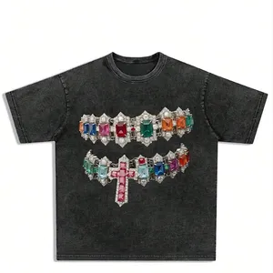 T-shirt pour homme coupe ample délavé à l'acide - Esthétique usée - Coton lourd de qualité supérieure - Mode streetwear durable - Product Image 1