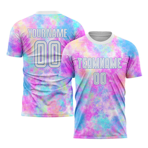 Custom White-<b>light</b> Blue Heat-transfer Printing 100% Polyester V-<b>neck</b> Soccer Uniform Jersey Short Sleeve Upf 50 Quick Dry Adult - Product Image 4