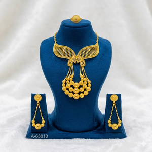 MOLL JEWELLERS Indian Wedding Jewelry Set Gold Plated Women's Trendy <b>Statement</b> Long <b>Necklace</b> with Earrings A-63006 - Product Image 5