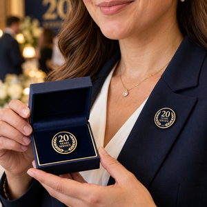 Pins Metálicos Personalizados, Insignias con Logotipo en Plata y Oro para Empleados, Regalos de Aniversario de Empresa, Fábrica OEM - Product Image 4