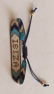 Bracelet à perles Victoria, cordon réglable, style bohème, bijoux unisexes, perles plaquées or - Product Image 5