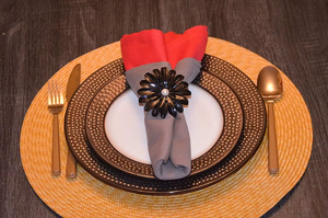 Flower Napkin <b>Rings</b> Metal 4.5cm Glam Design Wedding Table Decor - Product Image 2