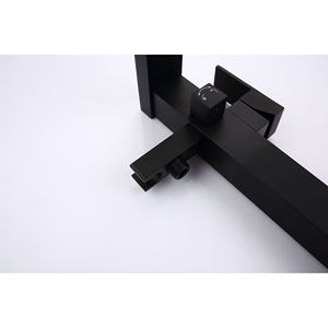 Rubinetto per vasca da bagno monocomando nero opaco autoportante con doccetta, rubinetteria per bagno e doccia a pavimento - Product Image 6