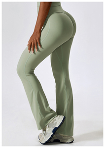 Pantalones de Pierna Ancha de Cintura Alta para Mujer, Color Sólido, Transpirables, Deportivos, Tejidos, de Longitud Completa, Cintura Elástica, Corte Regular, para Verano - Product Image 2