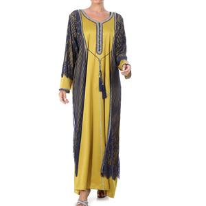 Elegante Vestido Jalabiya Estilo Dubái para Mujer, Holgado y Cómodo, Traje Islámico Maxi para Ramadán y Eid - Product Image 1