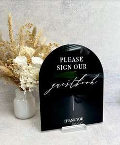 2025 nouvelle élégance intemporelle superbes numéros de Table en arc noir doré en acrylique avec des couleurs personnalisées pour le présentoir de menu moderne - Product Image 4
