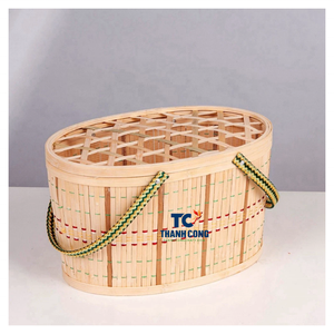 Cestas de Bambú Ecológicas y Duraderas de Alta Calidad, Forma Rectangular, Almacenamiento Multifuncional para Uso en Múltiples Propósitos, Regalos para un Uso Prolongado - Product Image 1