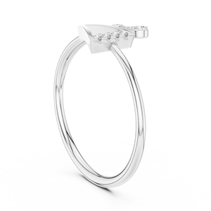 Anillos de oro macizo de 14k para mujer con diseño de triángulo hueco, minimalistas, con diamantes de corte redondo, para regalo, compromiso, aniversario, boda. - Product Image 4