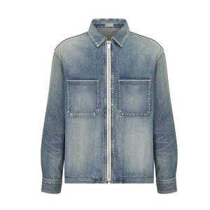 Veste en jean pour homme à prix d'usine, séchage rapide et respirante, nouvelle collection, style streetwear, couleur unie - Product Image 2