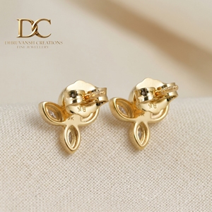 Boucles d'oreilles solitaires en or jaune massif 14 carats avec diamant de laboratoire taille marquise pour femme, bijoux fins de luxe minimalistes pour mariage - Product Image 5