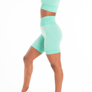 Shorts Deportivos para Mujer, de Cintura Media, con Logotipo Personalizado, Color Liso, Transpirables, de Secado Rápido, con Cintura Elástica, de Poliéster, Gran Venta - Product Image 4