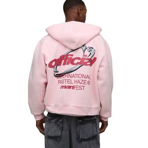 Sudadera con capucha para hombre, personalizada con logo, fina, de otoño, con estampado y bordado, holgada, talla grande, al por mayor - Product Image 1