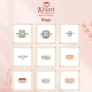 Kesari Diam 18K 14K 10K Yellow <b>Gold</b> <b>Vintage</b> IGI Certified Radiant Cut Lab Grown Diamond Fashion Jewelry <b>Rings</b> for Women Wedding - Product Image 3