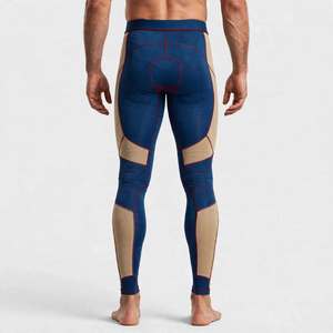 Amkoor Men's Custom Color Full Length <b>Compression</b> <b>Leggings</b> Solid Spandex Nylon Elastic Waist Digital Printing Sport Tights - Product Image 2