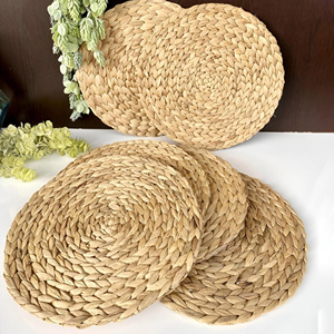 Vintage style <b>woven</b> water hyacinth <b>placemats</b> for Christmas event wedding party table decoration - Product Image 6