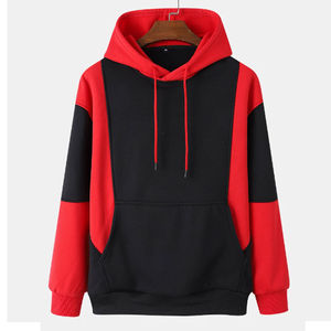 Sudadera con Capucha para Hombre, Corte Regular, Logotipo Estampado, Poliéster y Algodón, Impresión Digital, Sudaderas con Capucha para Hombre, Color Rojo y Negro en Contraste - Product Image 1